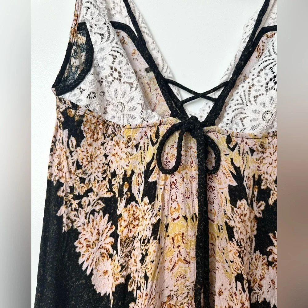 Free People intimately slip dress with lace and tie detail